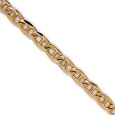 10K Gold Flat Mariner Link Bracelet (Solid) - 8MM - White Carat Diamonds